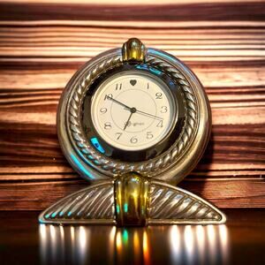 Brighton Desk Clock Two Tone Silver and Gold